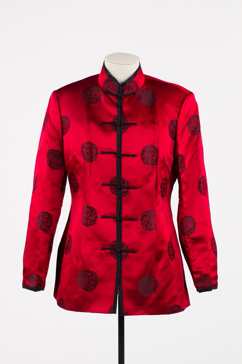 Sartorial diplomacy! <a href="/grouffles/">Jane Gro</a> and Chanel
Clarke are presenting at our May symposium (see bio for link), focusing on Rt. Hon. Helen Clark on the World Stage.  Image: tangzhuang jacket worn at the 2001 APEC meeting in Shanghai, from the collection of Auckland Museum.