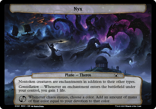 NYX Between enchantment creatures, constellation, and devotion, we managed to fit a lot of Therosian mechanics onto one card! 22/X NYX Between enchantment creatures, constellation, and devotion, we managed to fit a lot of Therosian mechanics onto one card! 22/X
