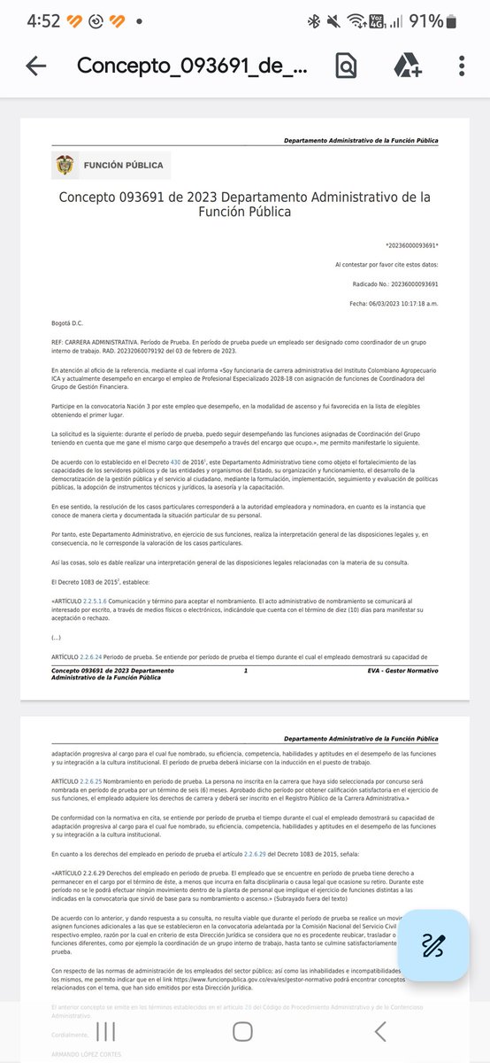 divulgajuridica's tweet photo. EMPLEADO EN PERIODO DE PRUEBA. No  resulta viable que durante el período de prueba se realice un  movimiento o asignen funciones adicionales a las que se establecieron en  la convocatoria adelantada por la Comisión Nacional del Servicio Civil https://t.co/gBM3B6LGmL