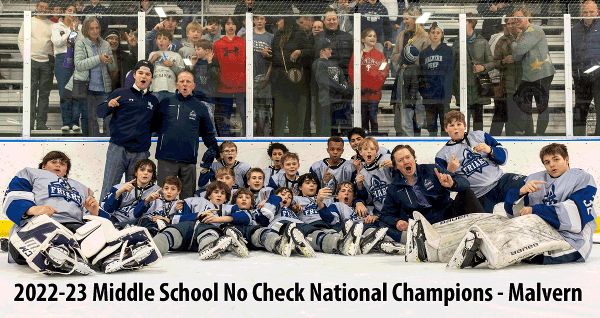 ILMSHockey's tweet photo. Congratulations to Malvern Prep hockey team for winning the middle school No Check National Championship @Ice_Line @MalvernPrep https://t.co/hbM09eGT3H