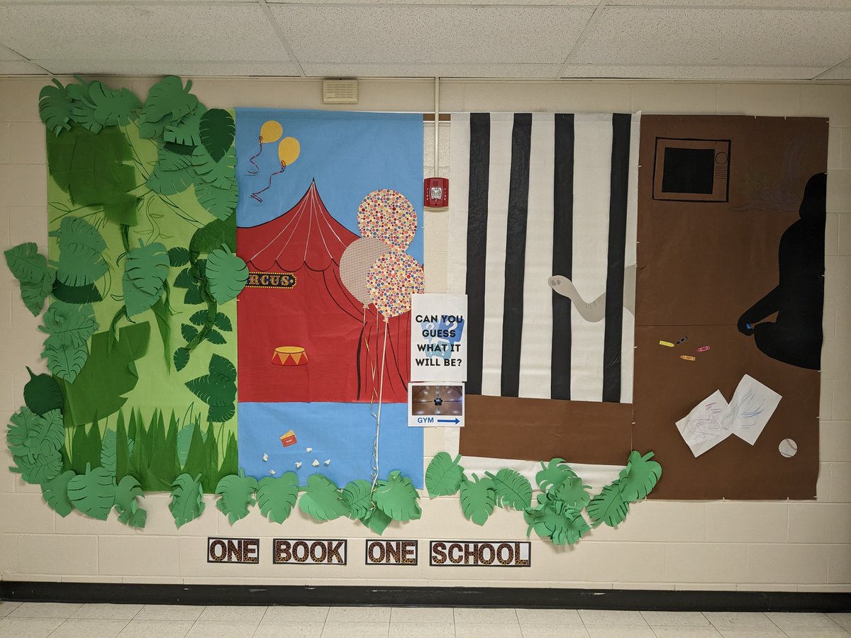 Today was the big reveal of our One book, One School title! Can you guess what it is? 🌿🎪🐘🦍