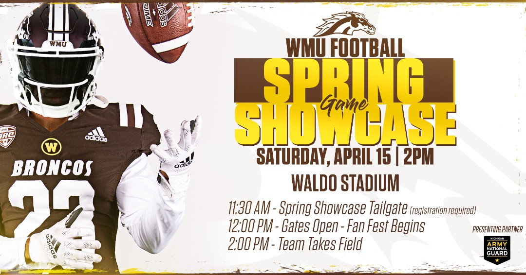 wmualumni's tweet photo. The Coach Taylor era kicks off with the Spring Showcase, giving Bronco fans a first chance to watch and meet the team + coaching staff! You're also invited to the pregame tailgate! More info + tix --> https://t.co/8uGj2pHmfJ
๐ด ๐ #westernweek https://t.co/eJUOh2hXB2