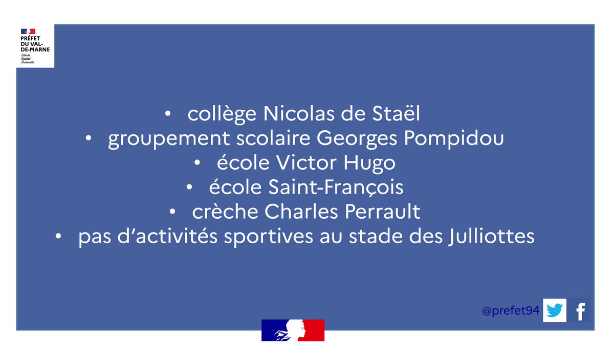 Prefet94's tweet photo. 🔵 Par mesure de précaution, l’opération de pompage de l’ammoniac étant toujours en cours à #maisonsalfort, la crèche et les établissements scolaires situés à proximité immédiate de #Biospringer seront fermés le vendredi 7 avril 2023 ⤵️ https://t.co/AEvPi0JxZp