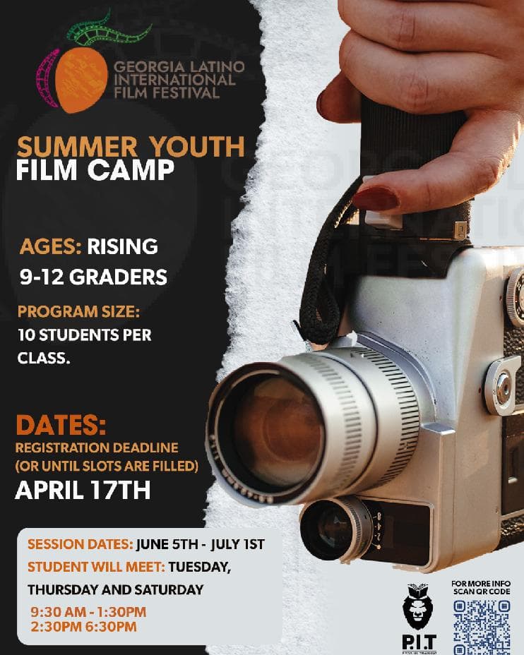 pros_training's tweet photo. Looking to level up your skills in Film/TV and have your work screened in the Georgia Latino International Film Festival!
#representationmatters #TVFilm #entertainment #arts #youthdevelopment #summercamp https://t.co/kNmfDZyWSq