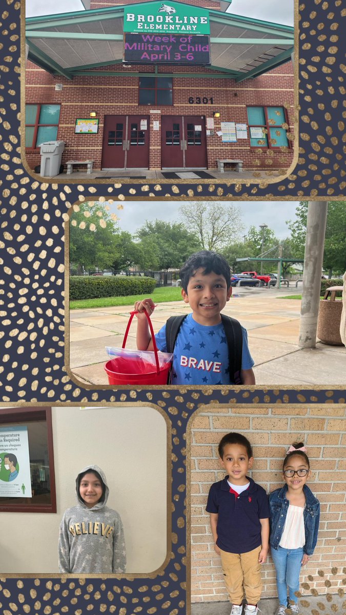 Brookline celebrates Month of the Military Child Spirit Week - Day 4. Thank you for celebrating Stars or Stripes Day! #StarsStripesHISD