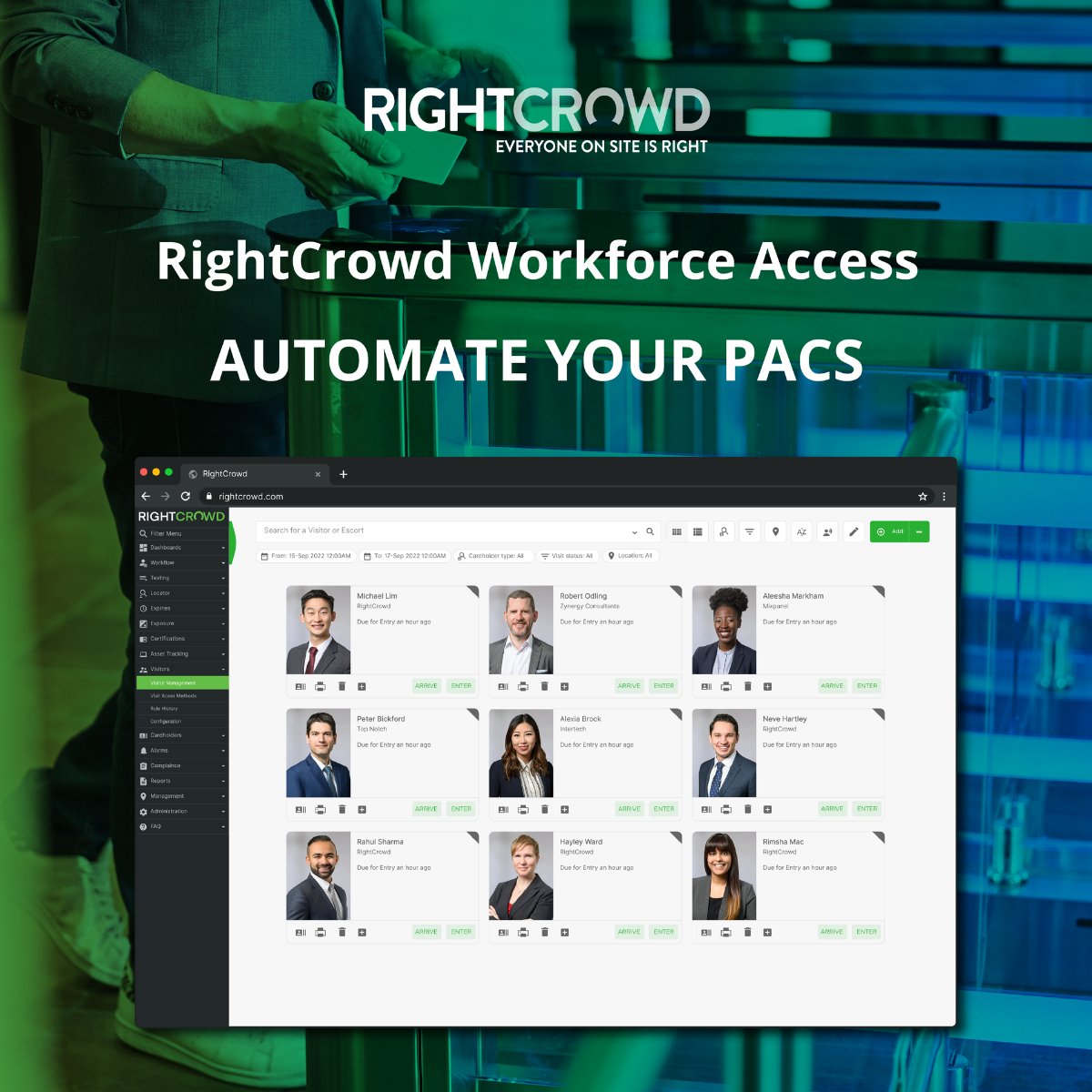 RightCr0wd's tweet photo. Tired of manual security processes and worrying about unauthorized entry? RightCrowd Workforce Access (PIAM) automates your #PACS and gives you a single view of every employee, contractor, and visitor on-site. https://t.co/sbOFfwtnli

#AutomatePACS #PhysicalAccess #AccessControl https://t.co/02pKHH4FvC