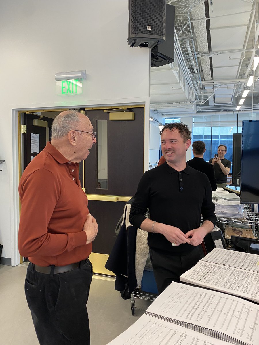 GabrielKGordon's tweet photo. So amazing to work with these two! Since Howard worked with the original choreographer of Stravinsky’s ,”The Wedding”, Najinska, that makes everyone here two people away from both Stravinsky and Najinsky. First orchestra with chorus and soloists rehearsal is tonight #conductor https://t.co/DYboyJVM6K