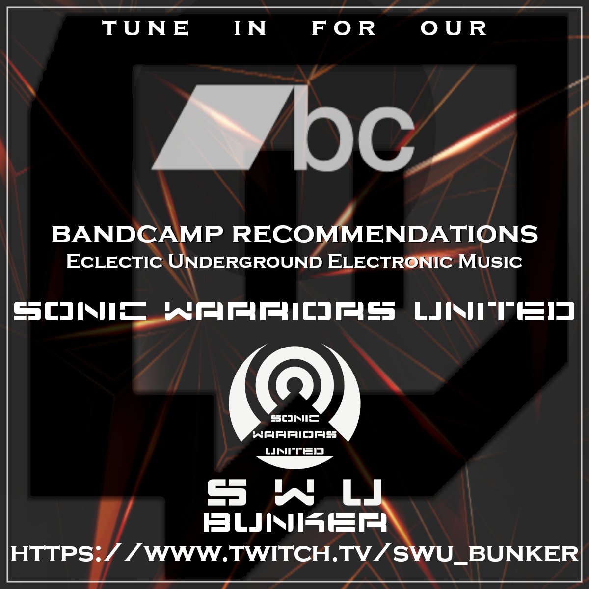 denardhenry's tweet photo. [NOW LIVE] 12hr #Bandcamp Music Marathon! #SwuBunker #Twitch, get some...
.
🔊 #LiveStream #Playlist +Chat https://t.co/NJsM32QLQl
.
• #SonicSeekers #SaveOurScene #BandcampFriday #ElectronicMusic #Ambient #DubTechno #Electro #Experimental #IDM #IndustrialTechno #Techno https://t.co/Iubd1Rp7CD
