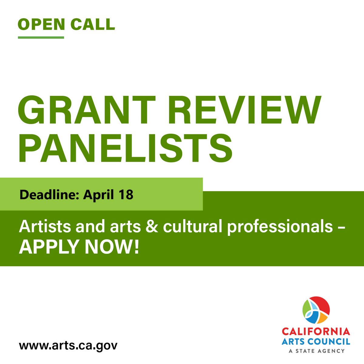 12 days left to apply! We're looking for arts and cultural practitioners from communities across California to volunteer for our upcoming 2023 grant season review panels. Details are here: arts.ca.gov/grants/panels #ArtsCA