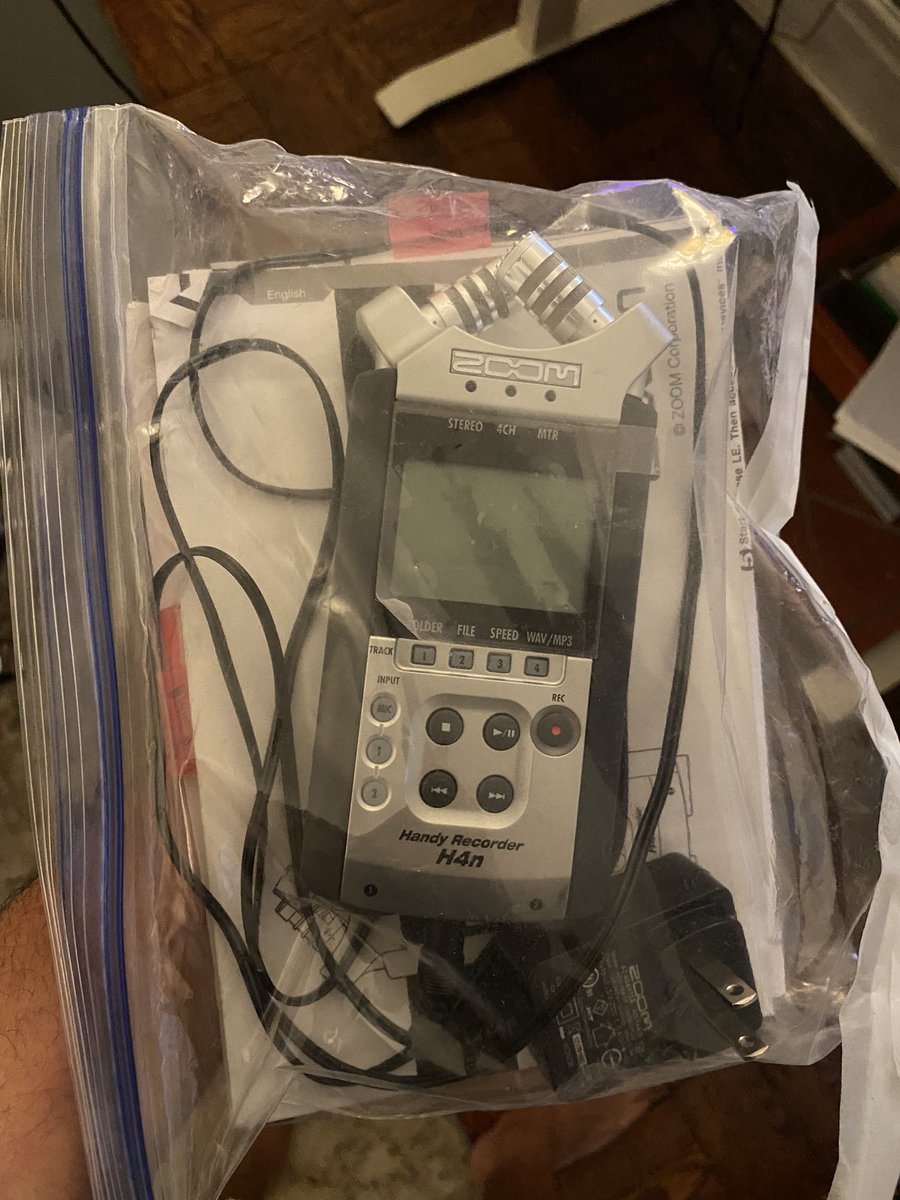 Cleaning out my coat closet to do a seasonal goodwill run and I found a zoom recorder in a ziplock bag… odd but not too strange because I have lots of audio equipment, mics and recorders. But this one isn’t mine…