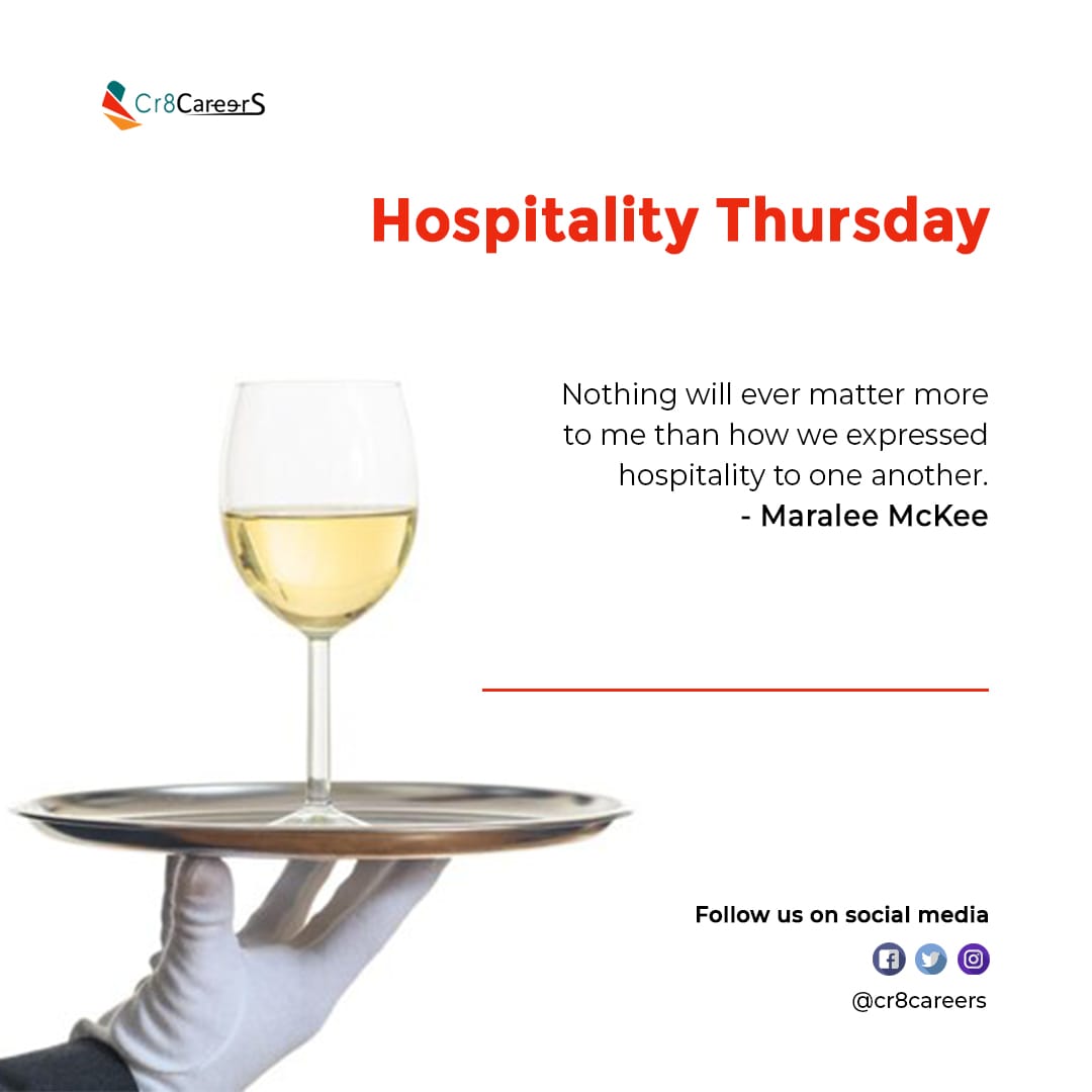 cr8careers's tweet photo. Hospitality generally refers to the act of welcoming and being generous to others, particularly to guests or visitors. #hospitalitythursday #cr8careers
#generousity #hospitalityservices #bewelcoming #hoteliers #consulting #consultingfirm #consult https://t.co/p3r6LIz7nj