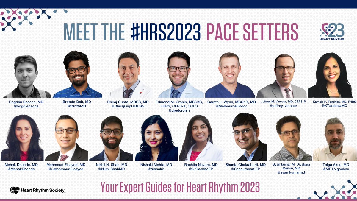 Meet your #HRS2023 guides! This diverse group of HRS members will provide in-depth coverage & commentary before, during & after the meeting. Follow them & #2023PaceSetter to track all the buzz & science from #NewOrleans. #EPeeps

SEE THEIR SESSION PICKS > bit.ly/3mXap3R