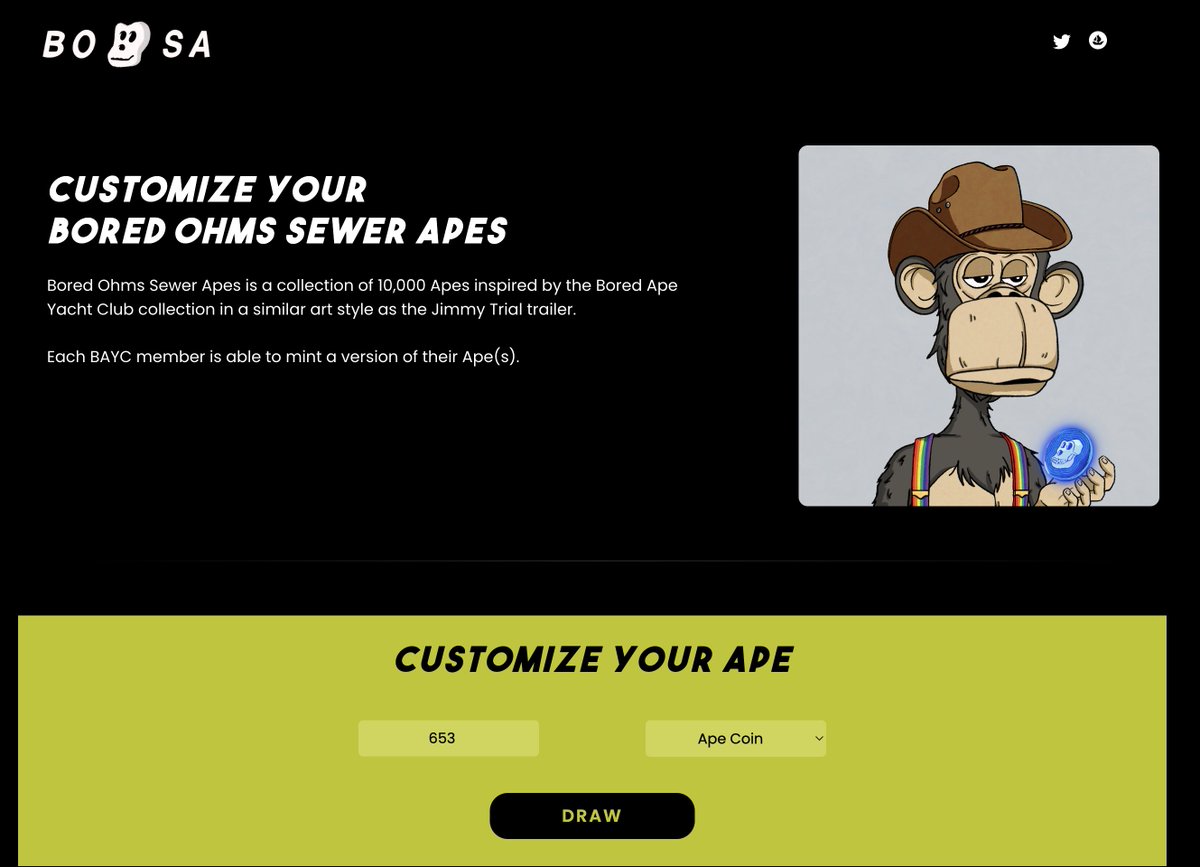 Alright Apes! You can now mint your SewerApe version of your BAYC &amp; have the ability to customize it with the art you've been seeing on your TL.  You are able to use a delegated wallet that holds your Yuga assets so you don't have to use your cold wallet. sewerapes.com