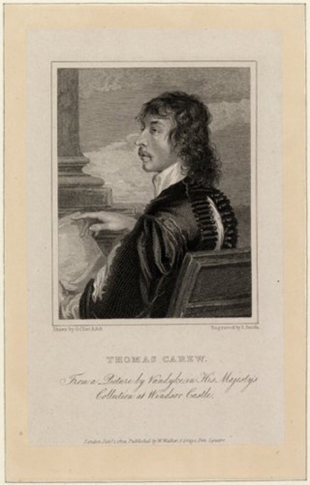 jdmccafferty's tweet photo. 6 Apr 1630: Thomas Carew #poet appointed a gentleman of the privy chamber to Charles I #otd - shortly afterwards he became sewer-in-ordinary to the king - that is, his taster

 #JobsForPoets https://t.co/UKDVuh17Nd