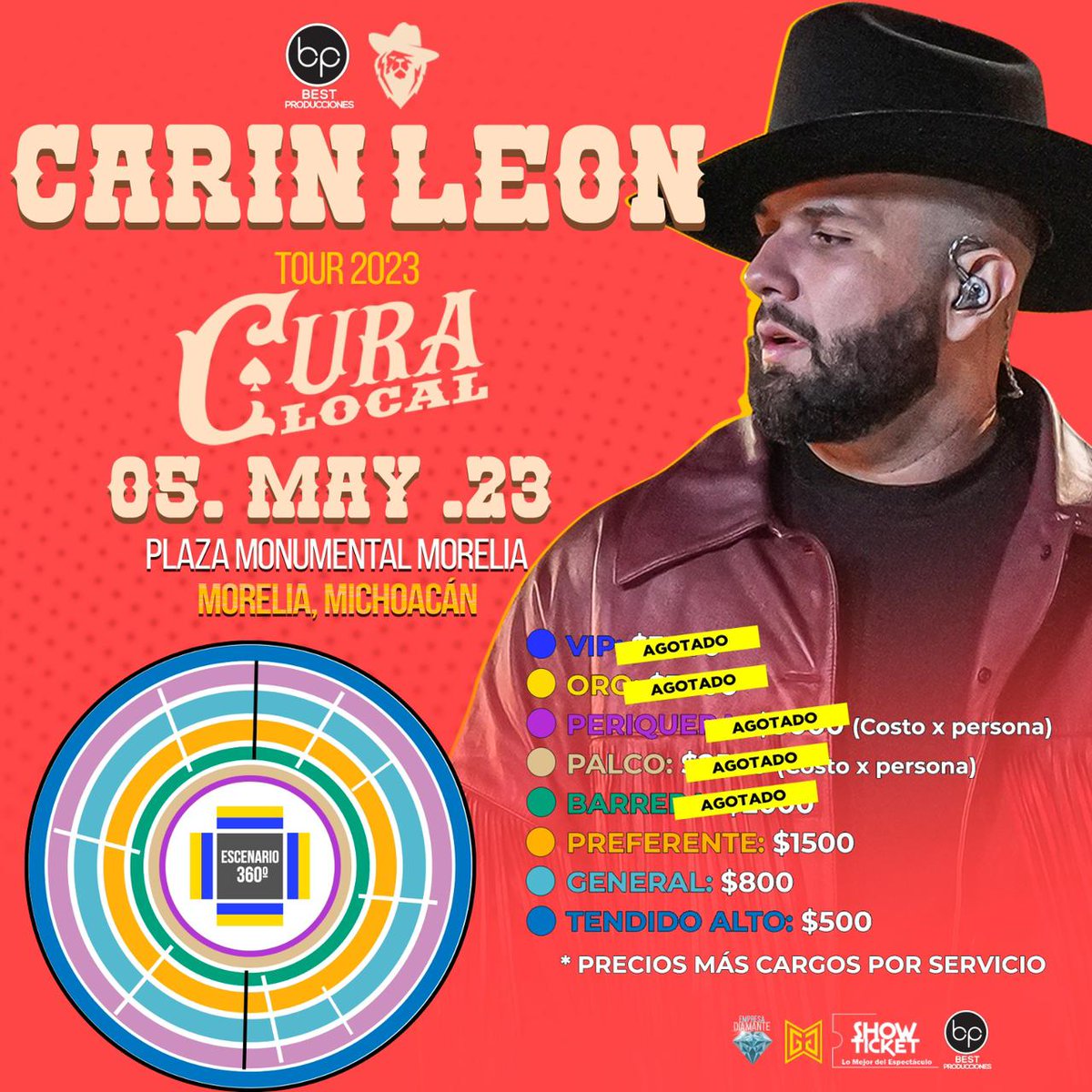 vozmichoacan's tweet photo. ‼️ 🎟️ ÚLTIMOS BOLETOS 🎟️‼️
⬆️ Carin León en #Morelia 🎶
🔥 No te quedes fuera de la #CuraLocal #Tour2023 🔥
👉🏻 COMPRA TUS BOLETOS
📍 https://t.co/RDW9q1Kle8
📍 Taquilla de la Plaza Monumental
#BestProducciones
#LosMejoresEspectáculos https://t.co/cVtBS9CBdU