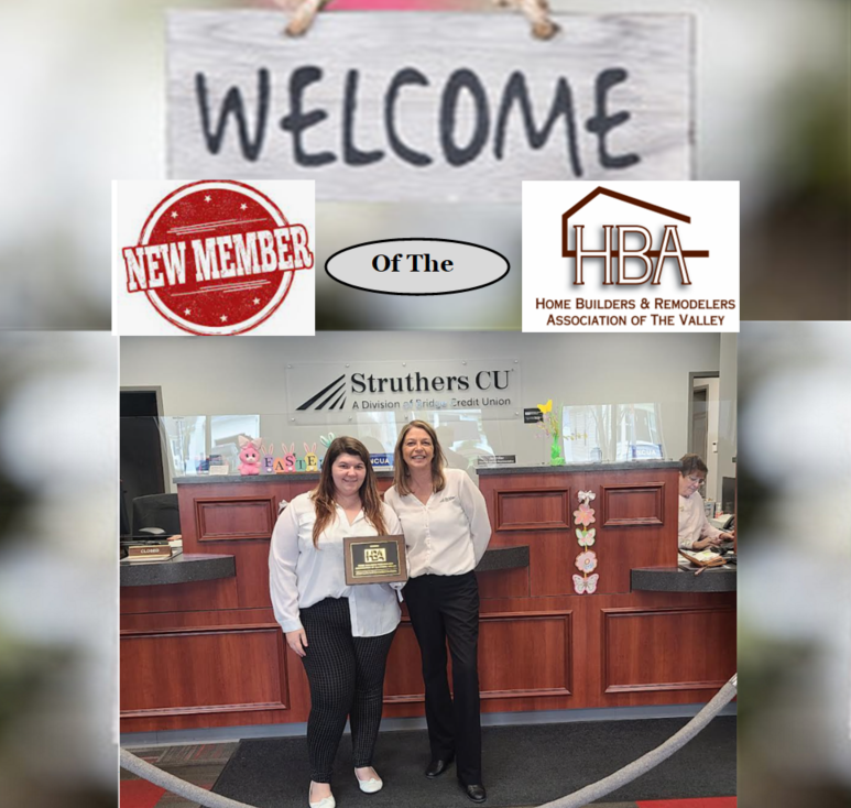 HBAMahValley's tweet photo. Join the HBA as we welcome one of our newest members: Struthers Credit Union (a division of Bridge Credit Union).  It was lovely meeting Katelyn, Branch Manager, Wendy, Member Services Specialist along with the entire staff!   #HBAMembership #CreditUnionsRock #FinancialSolutions https://t.co/FWBjyzcKvV