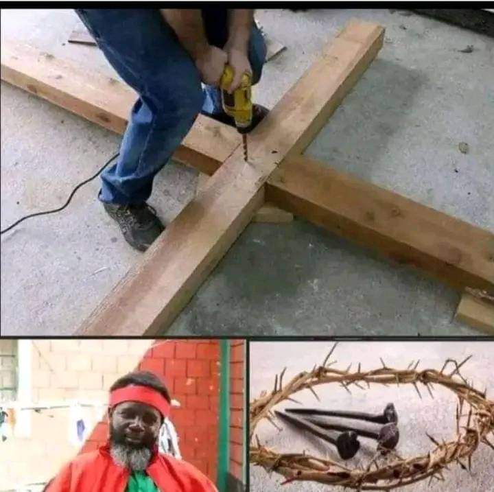SalmaFeli1's tweet photo. Watu wa tongaren wameamua lazima Jesus wao asulubishwe, all preparation for his crucifixion are ready 🙉🤣🤣🤣 #Kambas #Azimio PG #Tongaren #DjFatxo #jadas #Sabina Chege #winnie odinga #brother benard #mau mau #uhuru Kenyatta #Morocco #KKRvRCB #TennesseeThree #China #Finalissima https://t.co/wp6LYJyeyL