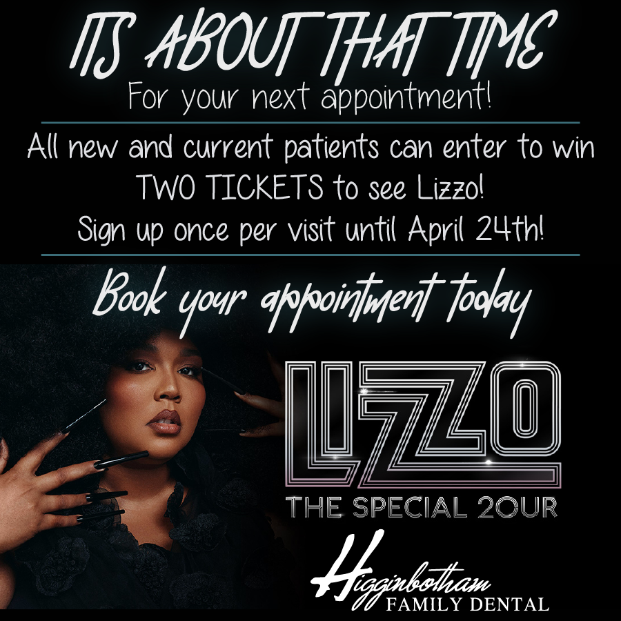 🦷 IT'S ABOUT THAT TIME FOR A DENTAL APPOINTMENT! 🎶
We are giving away TWO tickets to see Lizzo on April 26th, in Memphis! Tickets will be located in Section 114 Row K!