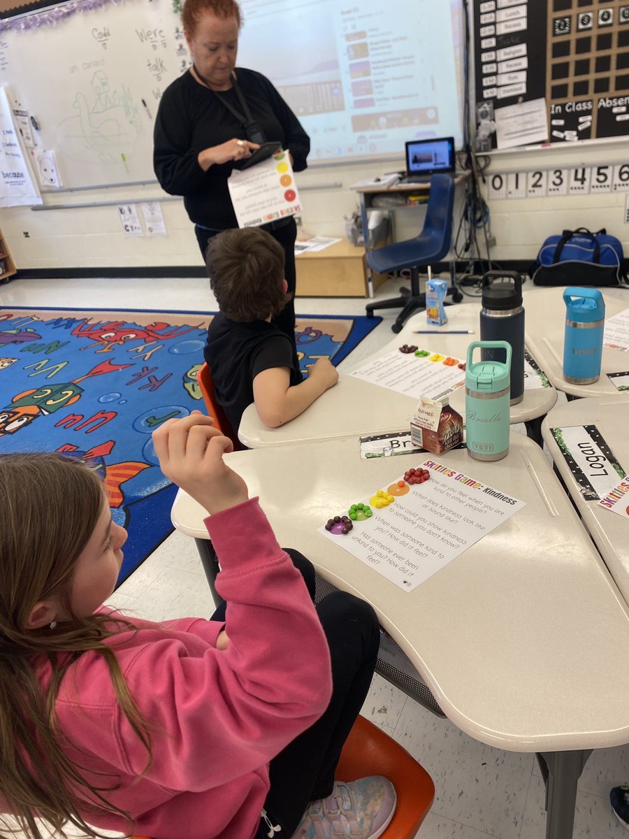 miss_dales's tweet photo. Thank you Miss Jackie for talking to us about Kindness using the Skittles Game! @MentalHealthBG https://t.co/8nqAB8wNKo