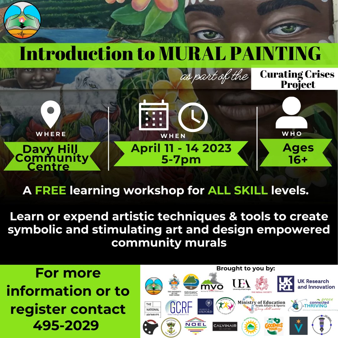 mvoms's tweet photo. Introduction to MURAL PAINTING is a FREE learning workshop as part of the #CuratingCrisesProject for ALL SKILL levels. Participants will learn or expand on their artistic techniques and tools for the development of symbolic and visually stimulating community murals.
#mvo https://t.co/j5PIj9B8qu