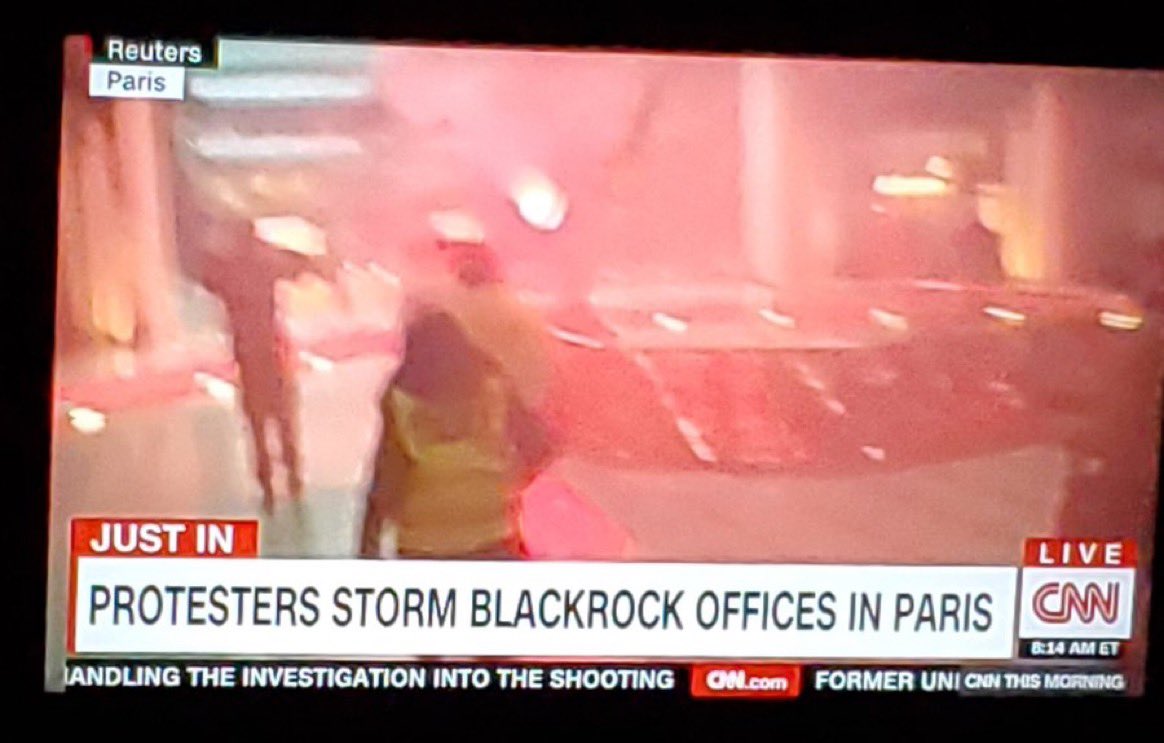 CNN ha decidido comenzar a cubrir las protestas en Francia ahora que las oficinas corporativas de Blackrock Investments en París están siendo asaltadas por manifestantes.

¡Pero por supuesto! 😂

Via <a href="/LeftwardSwing/">LeftwardSwing ♿🕊️ 💉 🏳️‍⚧️🏳️‍🌈</a>