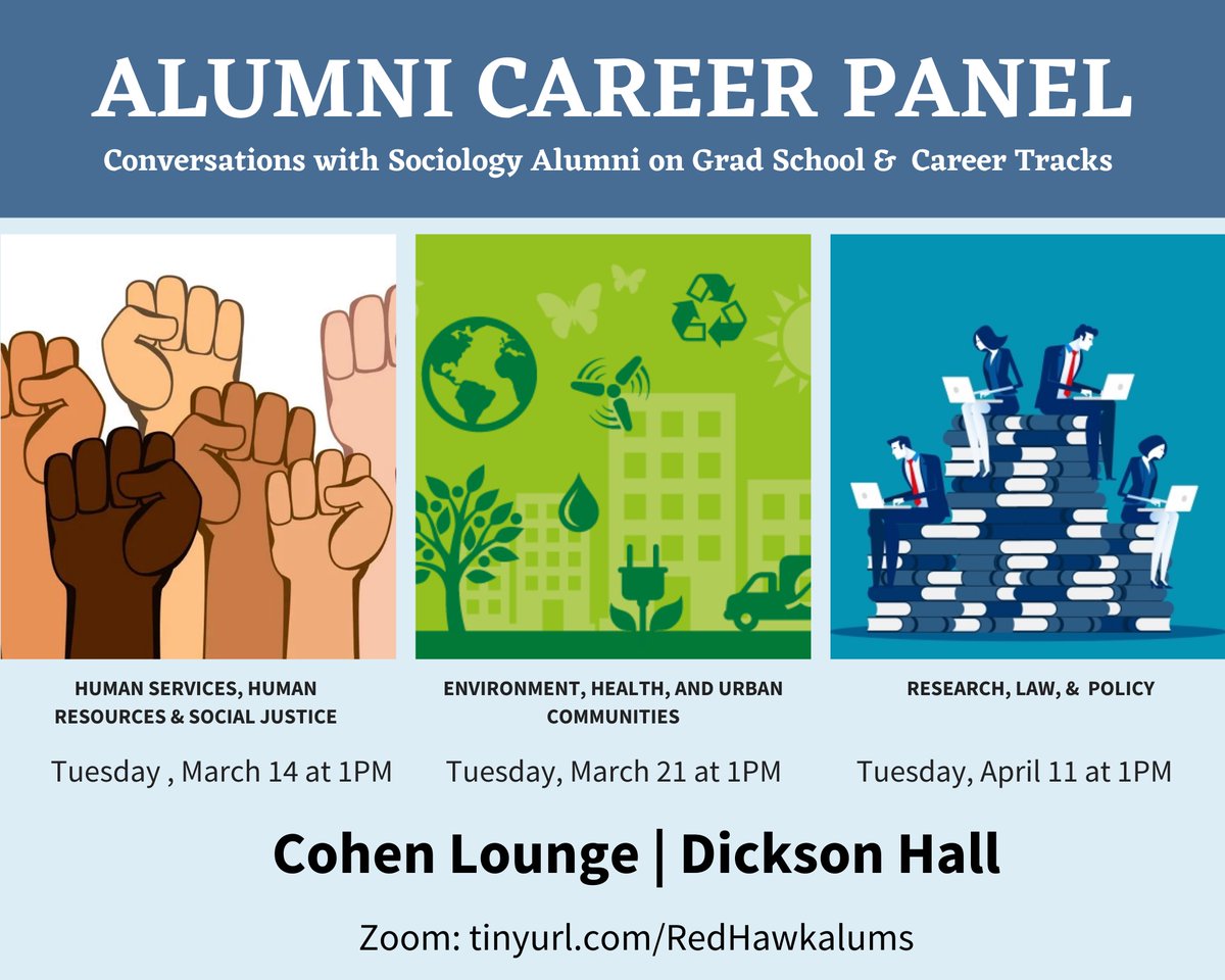 At our third alumni career panel, Montclair State Sociology will host three alumnae: Kayla Towler, Krista Gonzalez, and Emma Gepner. Please join us on Tues, 4/11 at 1 pm in Dickson Hall 178 or via zoom.