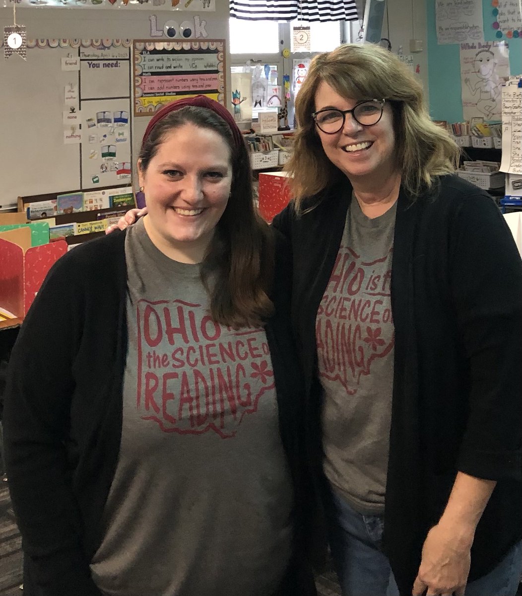 Showed up to find myself accidentally twinning with one of my #teachingbesties! Love our shirts from the #OhioSummitonDyslexia almost as much as we love the #ScienceofReading #TeamTussing #PLSDproud #readersareleaders #OhioisfortheScienceofReading