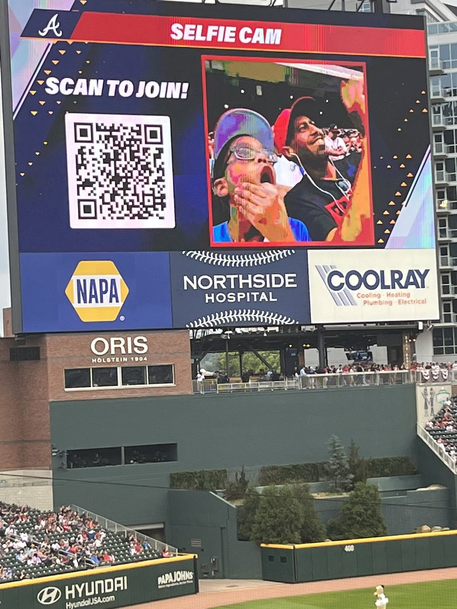 educatorwhoblog's tweet photo. Thanks @Braves for capturing my sonshine &amp; hubby at the game!! He’s a proud Ss @CobbSchools #madehisday #gobraves #bravesfamily #partnerineducation #springbreak https://t.co/gueQlzqQNb