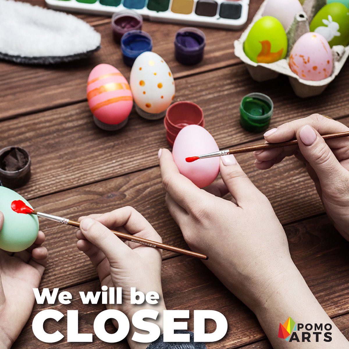 Reminder that PoMoArts will be closed April 7-10th.