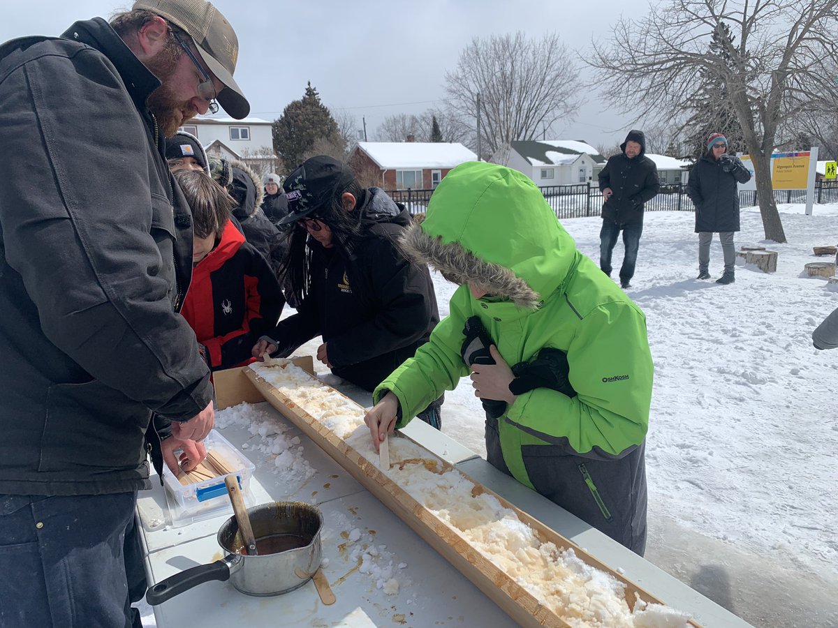 One of our most favourite days - our maple sugaring celebration! We started the day with pancakes, and ended the day with tapping the trees, learning about the maple sugaring process, and enjoying some maple toffee. Looking forward to extending the learning next week! #LPStb