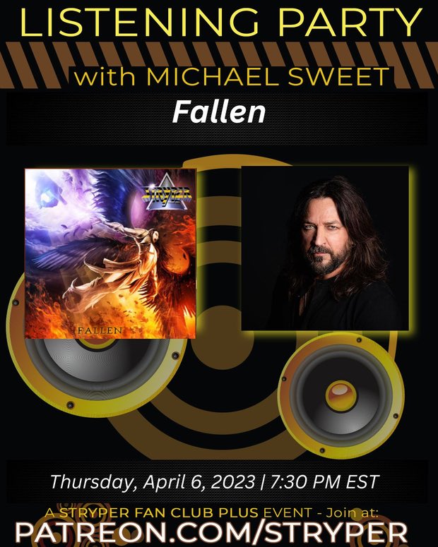 michaelhsweet's tweet photo. Tonight at 7:30 EST! Join me for a “Fallen” listening party. 

I’ll be playing the entire album from start to finish and talking about the making of the album itself.

Let’s rock! https://t.co/RTUEiHzB48