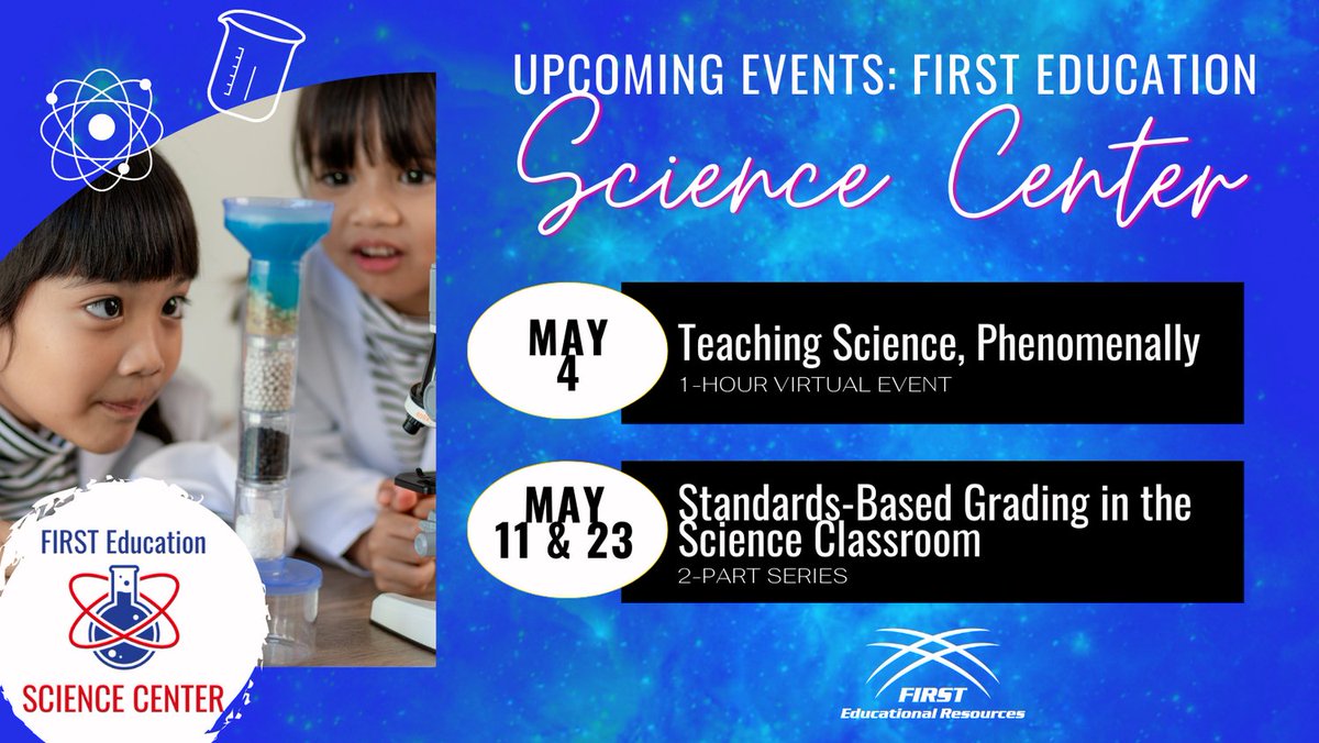 1stEdResources's tweet photo. Are you looking for Science specific professional learning opportunities? Join us for these amazing sessions where we explore how to create curiosity and excitement within your science classroom! #SBG #NGSS #Science #FIRSTEducation
https://t.co/4G50P4eXzW https://t.co/VD7oTiyULp