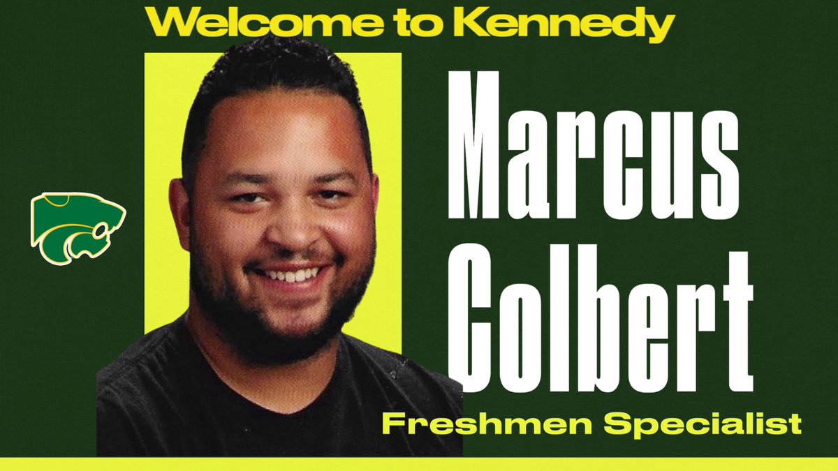 CRKennedyHigh's tweet photo. We are thrilled to welcome Marcus Colbert as our new Freshmen Specialist for next year!  Mr. Colbert is coming to us from Linn-Mar High School and is going to be an incredible asset to our incoming freshmen students!  Welcome to Kennedy, Marcus Colbert! https://t.co/u8J2QBRTjy