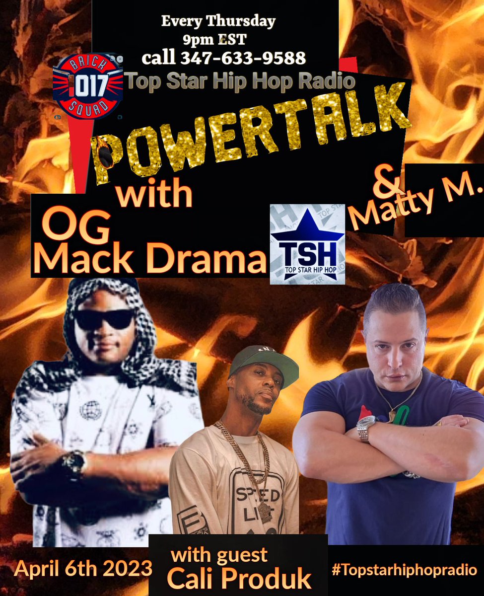 sbug926's tweet photo. Tonight on @Powertalk_w_og OG Mack Drama and Matty M. Interview Cali Produk @d_caliProduk @mackdrama1017 @MattyManagement 9pmET on @TopStarHipHop call ๐ 347-633-9588 press 1 to talk ๐ @prophiet1017 @PsychicYankee #Topstarhiphop #OGMackDrama #MattyM #PowertalkwithOG @sbug926 https://t.co/6LSd9O2mnv