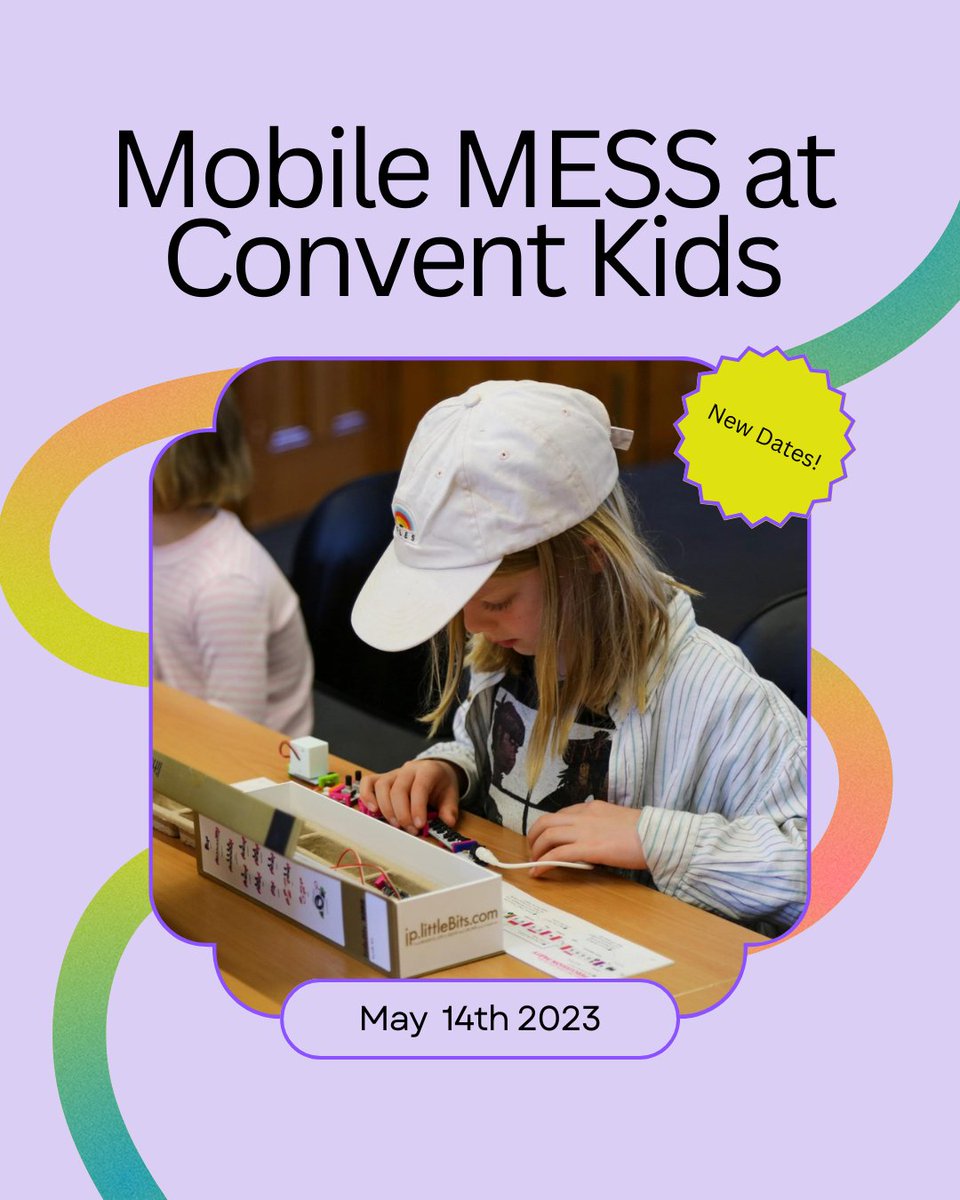 New May dates for Mobile MESS at Convent Kids! This is a chance for young people aged 8-12 years and their parent/guardian to explore and experience the magic of electronic sound creation in this fun hands-on workshop with MESS.

 mess.foundation/2023/04/04/mob…
