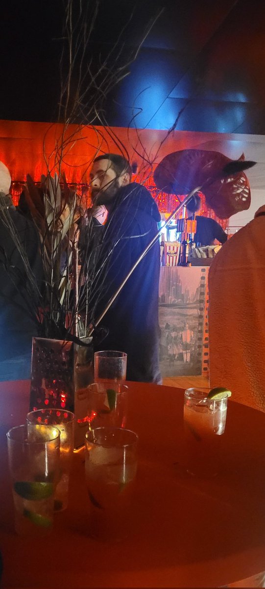 Fantastic night at the European launch of #EvilDeadRise at the Lighthouse. What an amazing film. Highly recommended. Nice touch with the table flowers <a href="/curleecronin/">Lee Cronin</a> #cheesegrater
