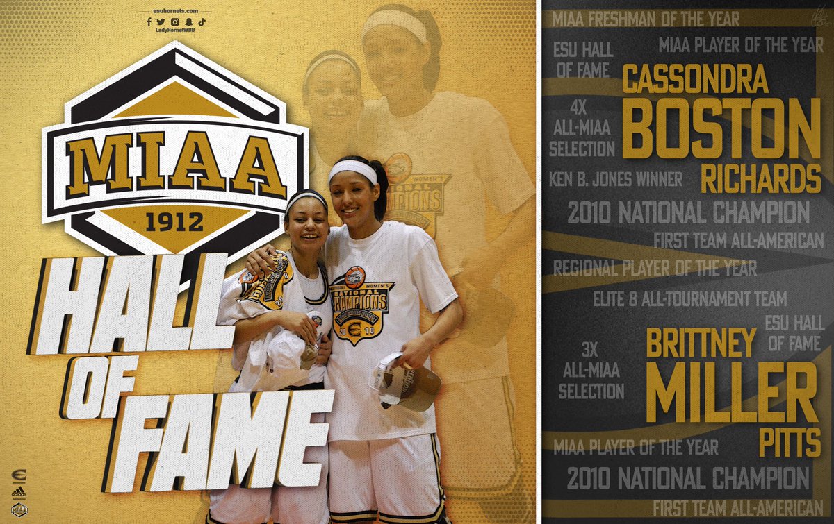 Congratulations to former Lady Hornet standouts - Cassondra Boston Richards and Brittney Miller Pitts on their selection to be inducted into the <a href="/TheMIAA/">The MIAA</a> Hall of Fame class of 2023!  <a href="/ESUSports/">ESU Athletics</a> <a href="/emporiastate/">Emporia State Univ.</a> 

🔗: esuhornets.com/news/2023/4/6/…