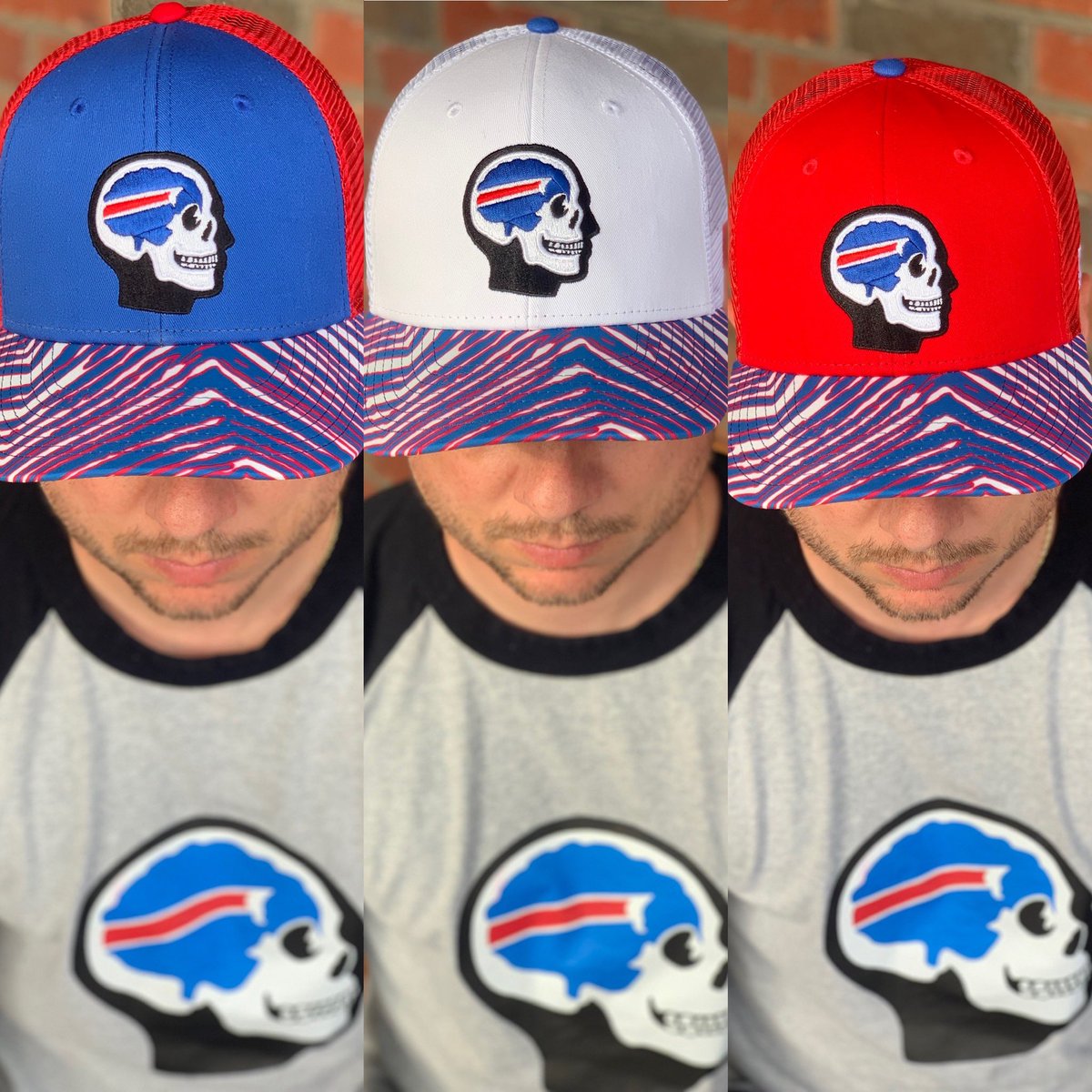 BuffOnTheBrain's tweet photo. 🚨 GIVEAWAY🚨
To kickoff this fourth wave of hats I’m giving away 3(!) Buffalo on the Brain hats and will also pay for shipping (unless local to Buffalo I’ll drop off) 
Winner gets their choice of 1 of the 5 styles/colors.
You need to: 
Like. Retweet. Follow me.
I will use a random generator to choose the winner but you must fall under those three categories or the generator will ignore your entry. 
Winners will be chosen tonight, 4/6/23 at 10pm.
Good luck. #BillsMafia