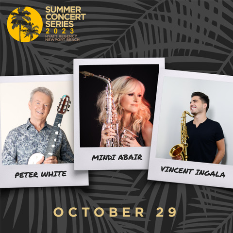 Looking forward to performing at the @hyattconcerts series on October 29, 2023 in Newport Beach, California with my friends @MindiAbair and Vincent Ingala. Tickets on sale now: series.hyattconcerts.com/tickets/