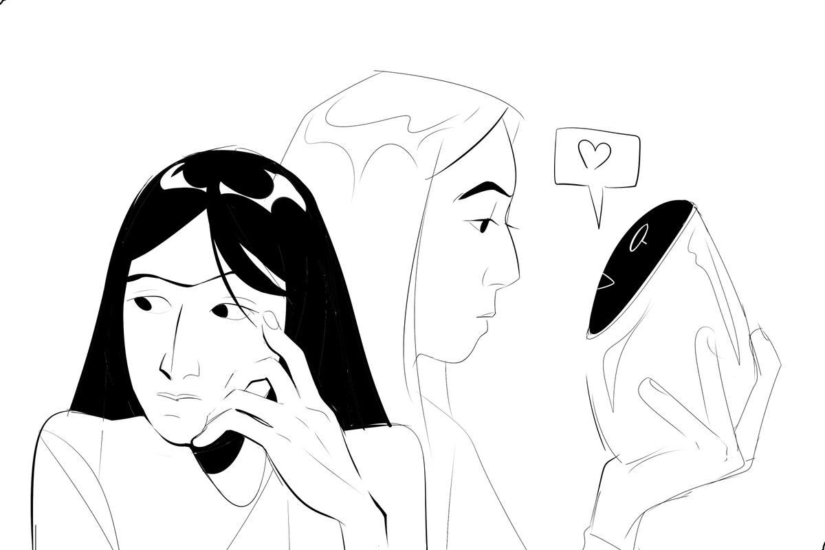Main character of upcoming project, trying to remember how to draw!
