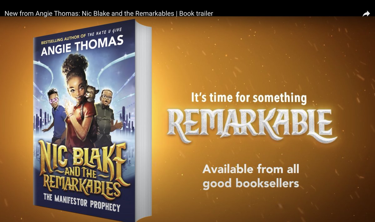 New Book Trailer Alert: Nic Blake and the Remarkables: The Manifestor Prophecy by @angiecthomas youtube.com/watch?v=3RPLPO… @WalkerBooksUK