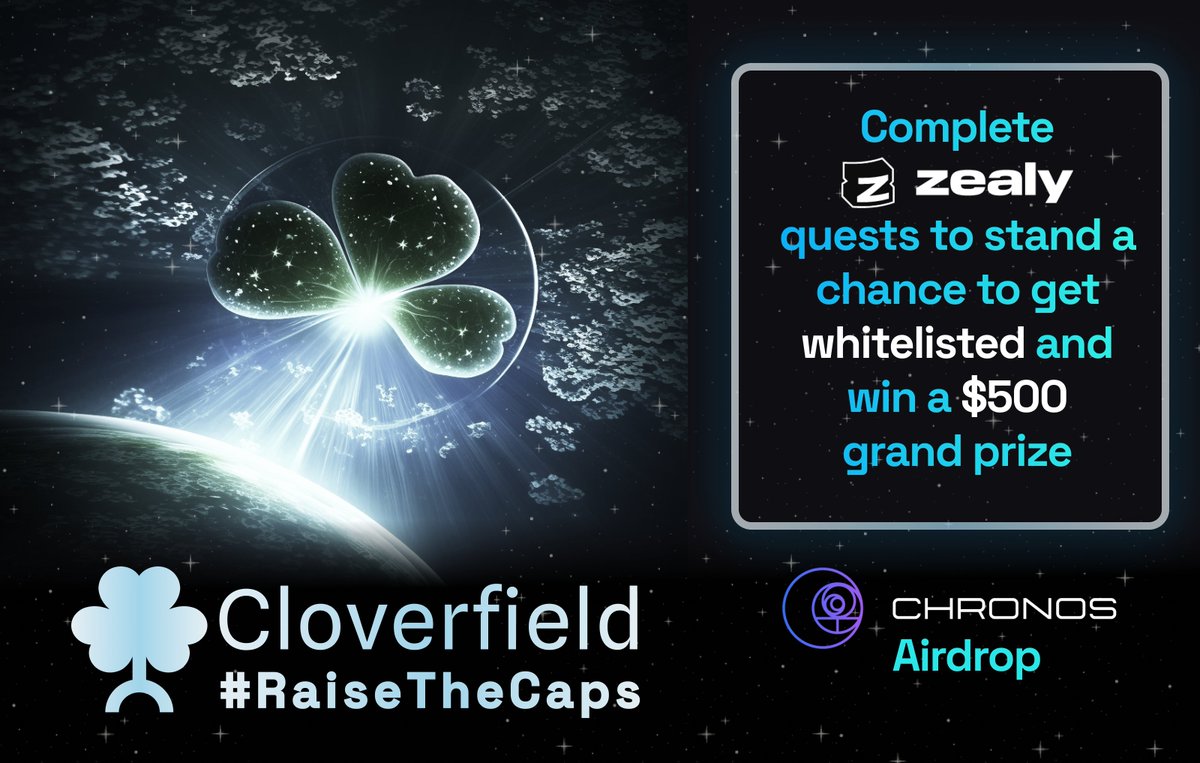 We're leveling up our #RaiseTheCaps campaign with <a href="/zealy_io/">Zealy</a>  and #Airdrops lots of airdrops 🔥

Complete quests to stand a chance to:
🔹 Get automatically whitelisted
🔹 Win monthly prizes
🔹 Receive a <a href="/ChronosFi_/">ChronosFi</a> airdrop
🔹 more exciting upcoming benefits

👇