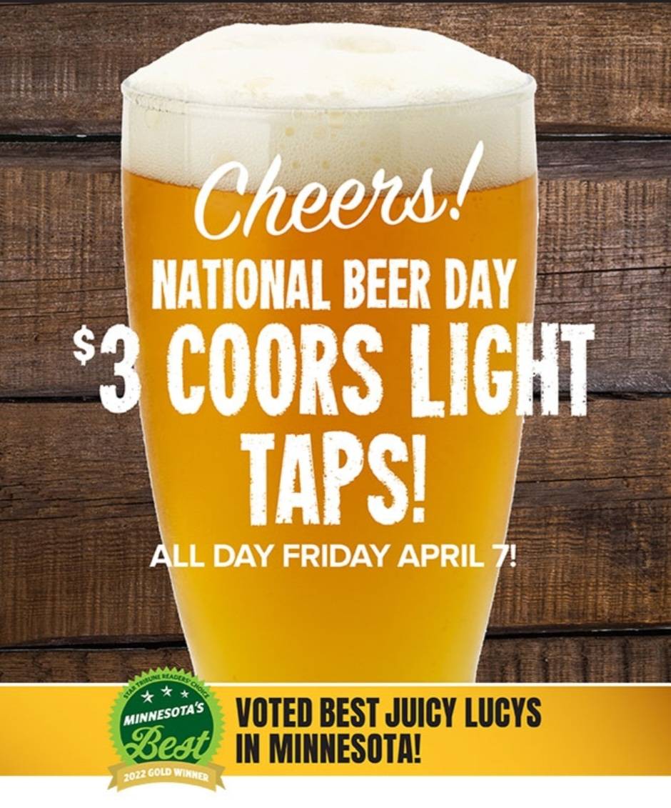 Happy New Beers Eve! 🍻
Did you know that April 7th is #NationalBeerDay?
Celebrate with $3 #CoorsLight taps ALL DAY at #CrookedPintMPLS! #CHEERS 

#beer #beerday #beerthirty #beerlovers #itsbeeroclocksomewhere #tapbeer #draftbeer