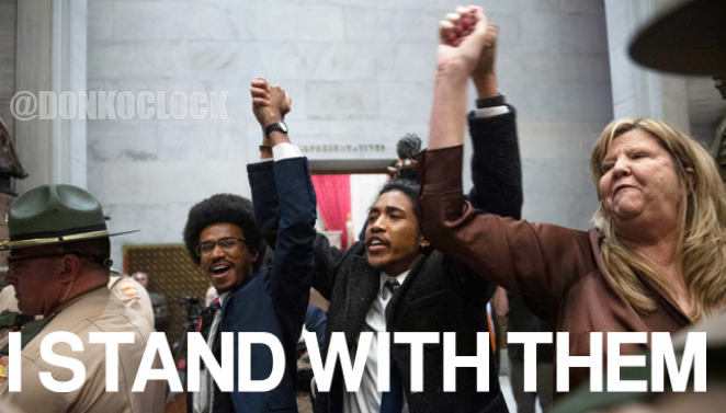 #BreakingNews Justin Pearson Expelled.

BOTH African-American members of the Tennessee Three Expelled. 

When asked why Rep. Gloria Johnson replied, "It might have to do with the color of our skin."

Share♻️with your friends.  Drop a💙and FOLLOW each other. 

We MUST unite ❤️