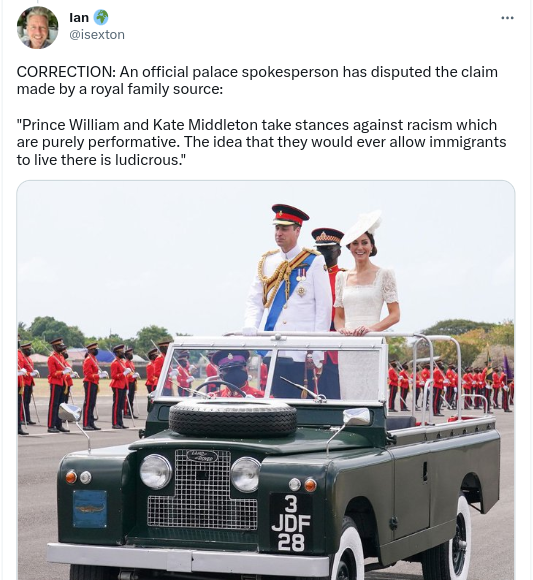 nomoremonarchs's tweet photo. 🤣🤣 #RacistRoyalFamily #BloodRoyals #NotMyPrince #CostOfTheCrown https://t.co/6mjpvOuNkB