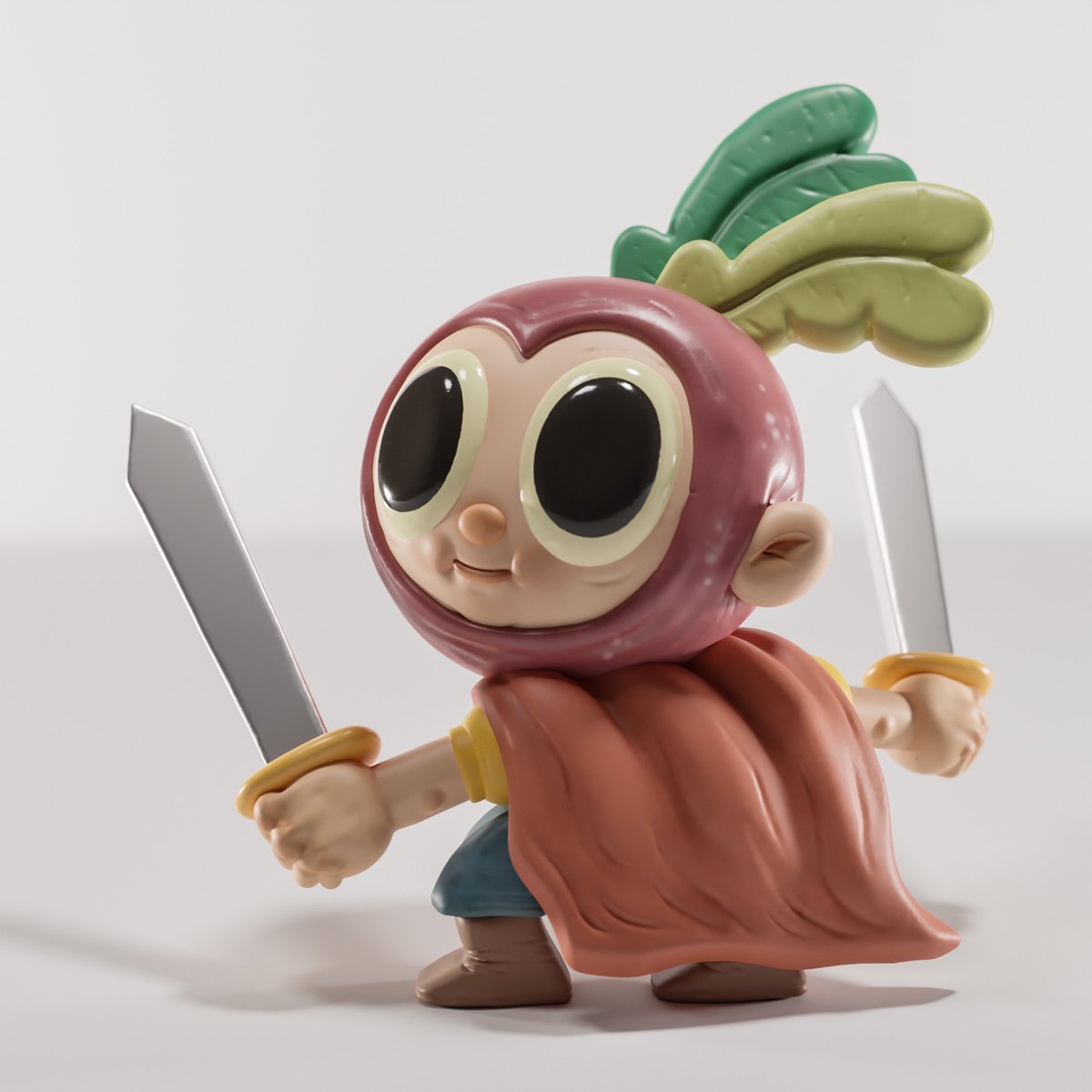CreamOfEgbert's tweet photo. Radish Warrior by @gumshoegumshoe get’s 3D surgery. 
#3Dthursday https://t.co/ljMRY0762L