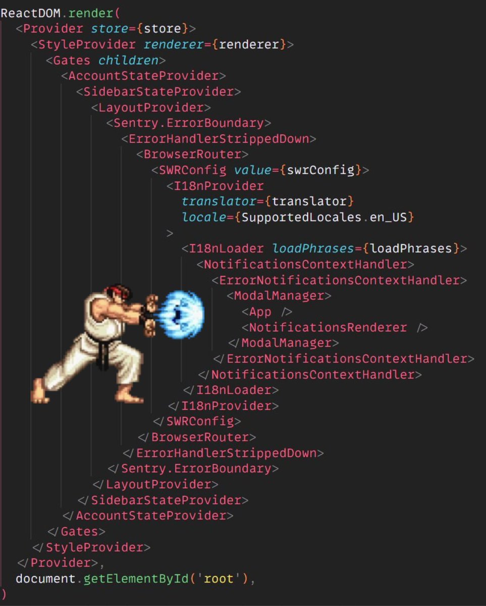 <a href="/CherryJimbo/">James Ross</a> every React doom tree must have obligatory hadouken