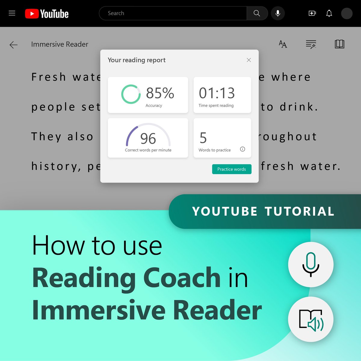 Check out this YouTube tutorial for tips on how to enable Reading Coach in Immersive Reader (all free!) and start giving students more opportunities for independent practice. 📷 📷 msft.it/6010gGbrj #MIEExpert #edchat #dyslexia
