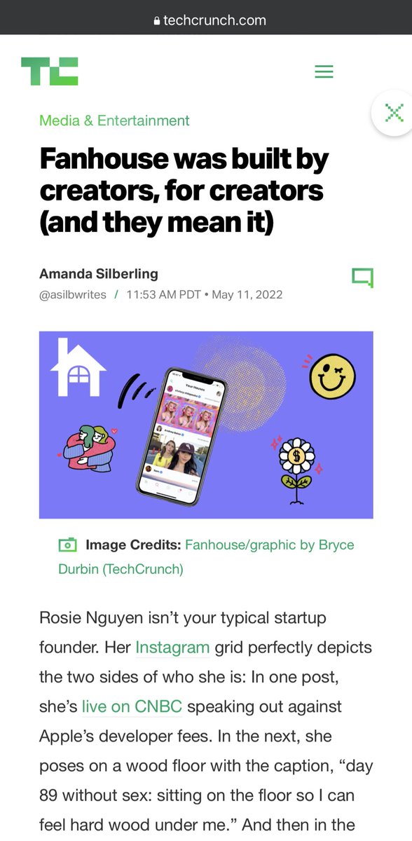 jasminericegirl's tweet photo. Thanks for asking! I cofounded a startup 2 years ago that has paid out over $13 million to creators &amp; helped people make a living through the pandemic. They actually wrote about us in Forbes, TechCrunch, Business Insider, Bloomberg, and more. Do you need more links? https://t.co/aquKHvIqj7
