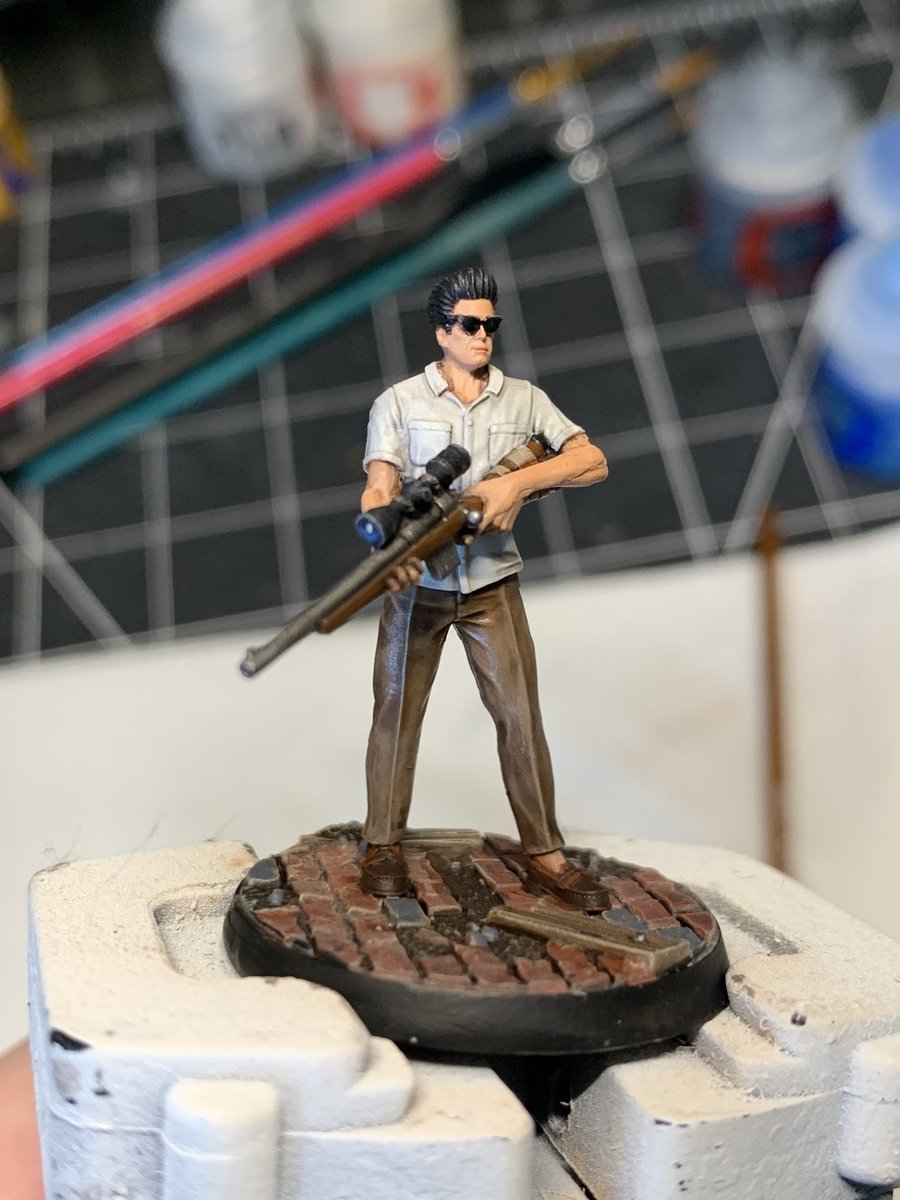 StilledMinis's tweet photo. I painted Deacon from Fallout 4! One of my favourite companions from that game~ Fallout Wasteland Warfare models are a lot of fun to build and paint! #paintingminiatures #miniaturepainting #Fallout https://t.co/WIq0SDABJG